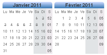 T�l�charger le mod�le de calendrier